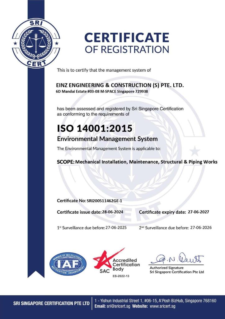 ISO 14001 Certificate